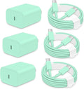 AISNI iPhone 17/16/15 Charger Fast Charging 3 Pack Type C Chargers | 20W USBC Charger Block for iPhone 17 16 15 Pro max iPad Pro with Long 6 FT iPhone USB C Cable-Green by AISNI
