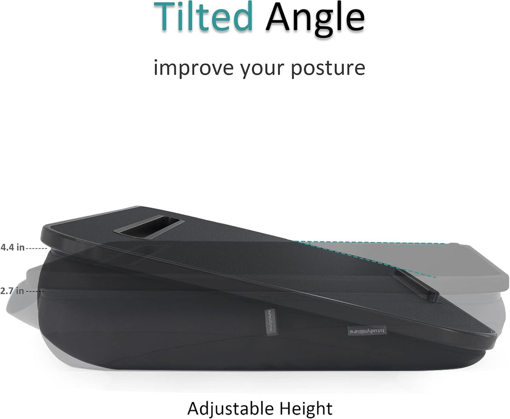 Istudyniture Lap Desk | Portable Laptop Desk & Stand – Fits Up to 15.6 inch – Washable Cushion, Built-in Phone Holder – for Bed, Couch, Sofa, Floor – Writing, Reading, Home Office – Small, Black - Image 6