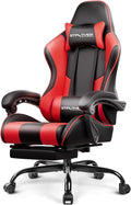 GTPLAYER Gaming Chair, Computer Chair with Footrest and Lumbar Support, Height Adjustable Game Chair with 360°-Swivel Seat and Headrest and for Office or Gaming (Faux Leather, Red) by GTPLAYER