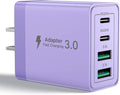 USB C Wall Charger, 40W 4-Port Fast USB C Charger Block Dual Port PD + QC Wall Plug Multiport Type C Charging Block for iPhone 17 16 15 14 13 12 11 Pro Max XS XR 8, iPad, Samsung Phone, Tablet by Aioneus