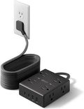 SUPERDANNY Extension Cord,Flat Plug Surge Protector Power Strip,25Ft | 8 AC & 4 USB Ports (2 USB C),Surge Protector with 1050J,Desk Charging Station for Home Office,College Dorm Room Essentials by SUPERDANNY