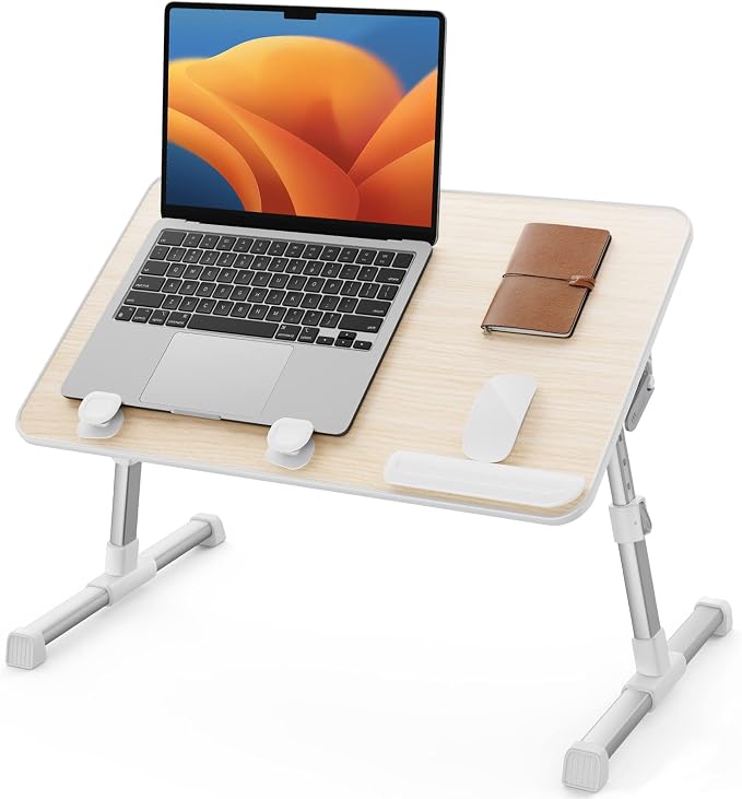 SAIJI Laptop Bed Tray Table, Adjustable Standing Desk Lap Desk | for Sofa Couch Floor Working Studying Reading Writing Eating,Fit Up to 17" Laptop(Large,Teak) by SAIJI