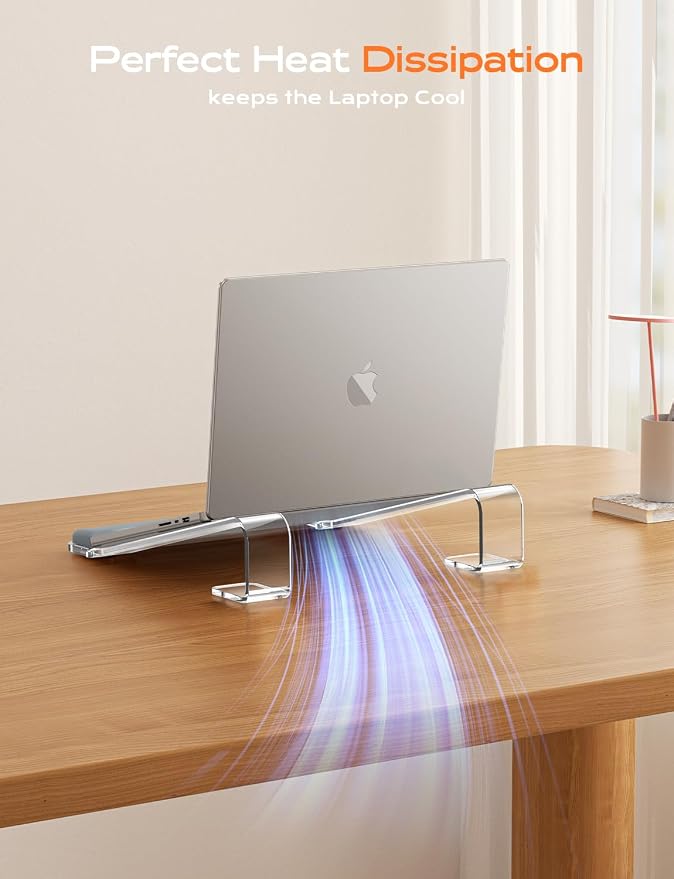 LOXP Acrylic Laptop Stand for Desk, Laptop Stand with Wrist Support | Removable Notebook Stand Ventilated Cooling Computer Riser Ergonomic Acrylic Lectern Mount Compatible with 10-17” Laptops - Image 7