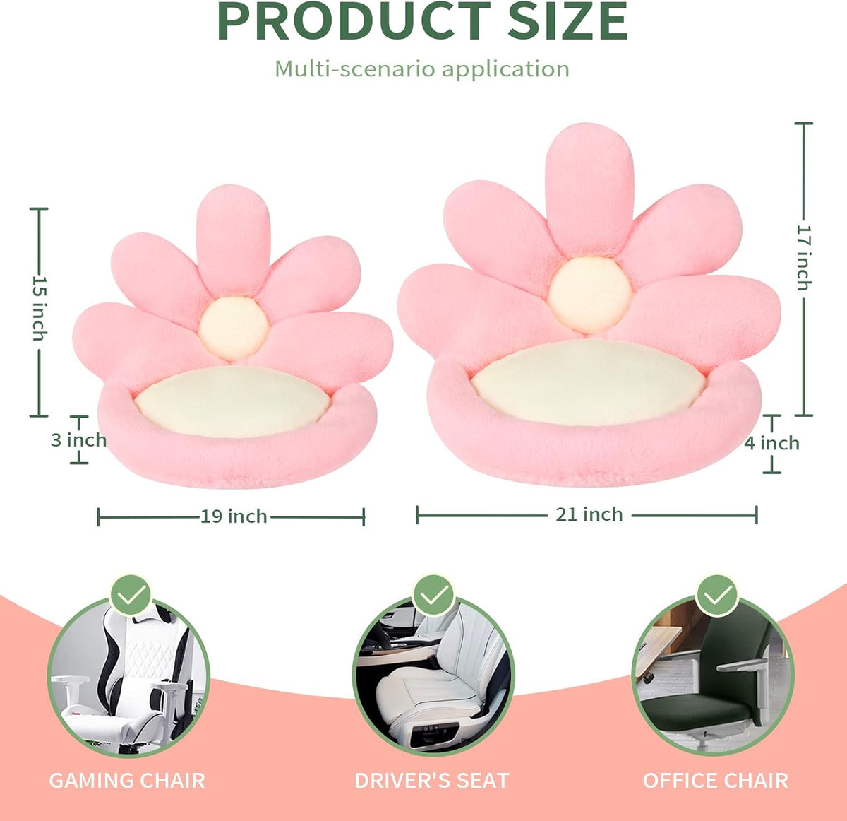 Ditucu Flower Shape Chair Pillow Cute Seat Cushion 19 inch Comfy Lazy Sofa Floor Pillows Dorm Seating for Bedroom Decor Pink - Image 3