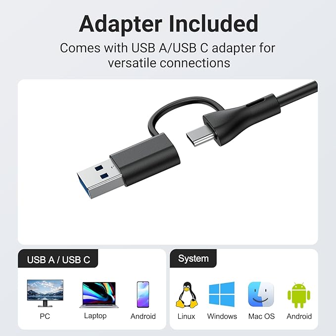 Computer Speakers with Microphone for Desktop PC, USB Monitor Speakers with Clip, Wired Laptop Sound Bar, Stereo & Bass, PC Speaker w/Mic for Meeting/Gaming/Online Learning, Easily Clamps to Monitor - Image 6