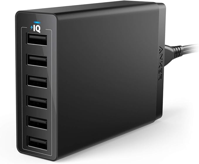 Anker Desktop Charger, 60W 6 Port USB Multiple Charging Hub | PowerPort 6 Multiple USB Charger, Campatible with iPhone, iPad, MacBook, Galaxy, LG, HTC, and More by Unknown