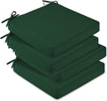 downluxe Waterproof Outdoor Chair Cushions Set of 4, 19" x 19" x 3" Patio Chair Cushion with Non-Slip Ties & Handle, Square Outdoor Cushion for Patio Furniture with Removable Cover, Forest Green by Downluxe