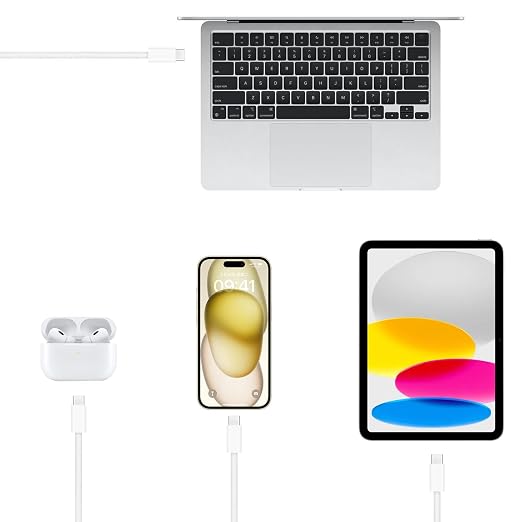 10FT Long USB C to USB C Cable Compatible for iPhone 17/16/15, 17 16 15 Pro Max, Plus, 16E, 17Air Carplay Charger Cord, AirPods 4, AirPods Pro (2nd/3rd Gen) Woven Car Charging Charger Cord 2pack - Image 7
