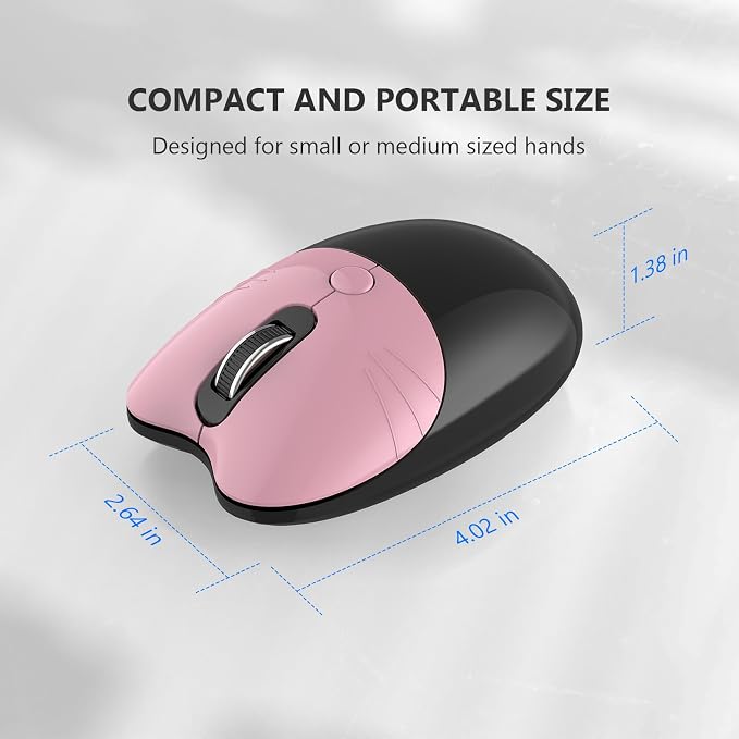 MOFII Wireless Keyboard and Mouse Combo, 2.4 GHz Full-Size Retro Round Keyboard and Mouse, Plug and Play, 8 Multimedia & Shortcut Keys for Mac, Windows, Laptop/Desktop/PC - Pink Gradient - Image 4