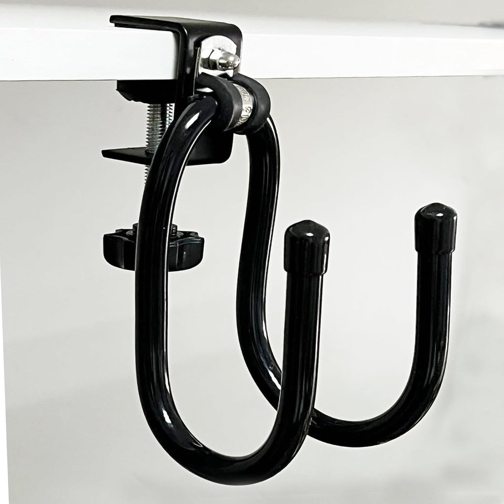 AUXPhome 2/PK Portable Desk Mount Hanger, Strong Table Hanger Hooks for Backpack, Hard hat, Cords,Bags,Mug,Towels, Shoes, Toys, Umbrella, Cap,Headphone,Purse,Handbag,etc for Table Desk, Under Counter - Image 7