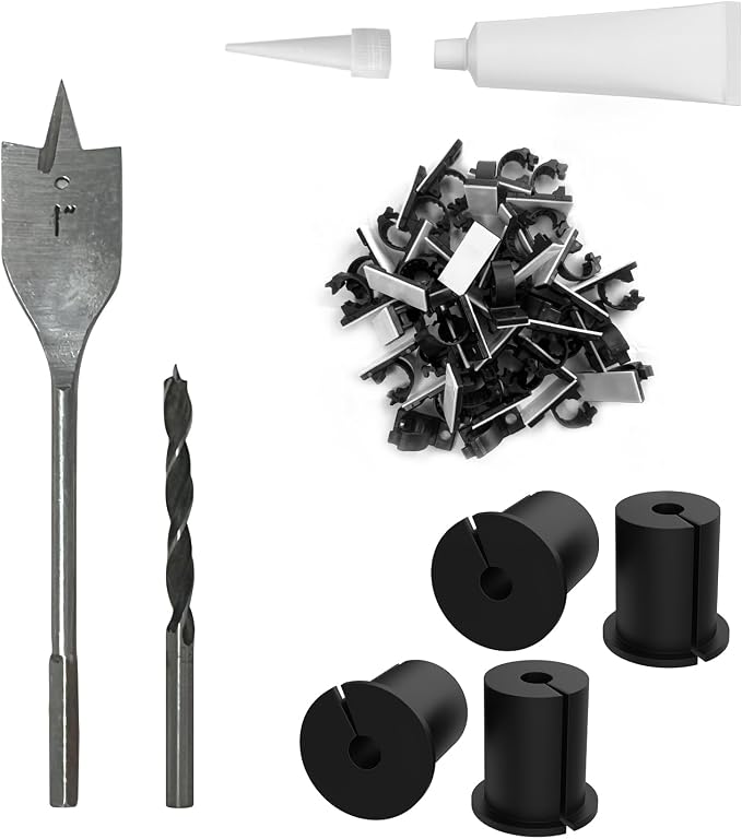 Starlink cable routing kit,starlink ethernet adapter,4pcs star link wall bushing grommets accessories for cable wall pass through with 1" spade drill bit 40pcs wall wire clips - Image 8