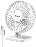Gaiatop USB Desk Fan, Personal Portable Quiet Small Table Desktop fan | Powerful Mini 3 Speeds, Adjustable Head, for Cooling Home Office Car Summer Travel Gifts White by GAIATOP