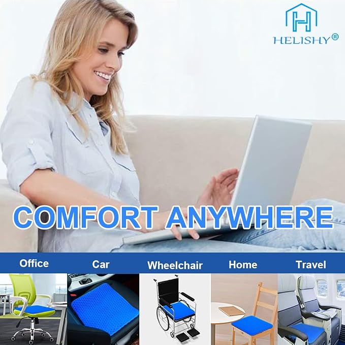 Gel Seat Cushion - Non-Slip Egg Seat Cushion Chair Pads - Office Chair Car Seat Cushion for Sciatica & Back Pain Relief - Coccyx Cushion for Home, Wheelchair, Computer, Desk Chair, Truck - Image 7