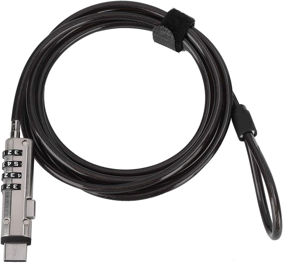 Laptop Cable Locks Combination Cable Lock 4 Digital Password Security Anti Theft Lock for USB Devices Equipment Notebook Computer by PUSOKEI