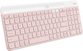 Logitech K585 Slim Wireless Keyboard with Built-in Phone Cradle - Rose | Bluetooth with included USB receiver, connects 2 devices, cradle can hold smartphone or tablet up to 10 in. in landscape mode by Unknown