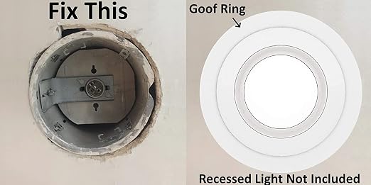 8 Pack Matte White Goof Trim Ring for 6" Inch Recessed Can Lighting Down Light, Outer Diameter 8 Inches, Inner Diameter 6.2 Inches - Image 2