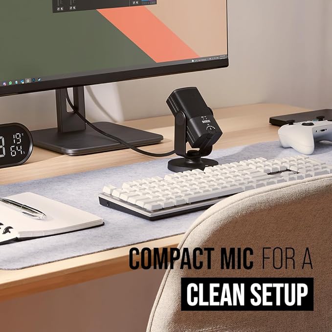 RØDE NT-USB Mini Versatile Studio-quality Condenser USB Microphone with Free Software for Podcasting, Streaming, Gaming, Music Production, Vocal and Instrument Recording,Black | Free Software for Podcasting, Streaming, Gaming, Music Production, Vocal a... - Image 3