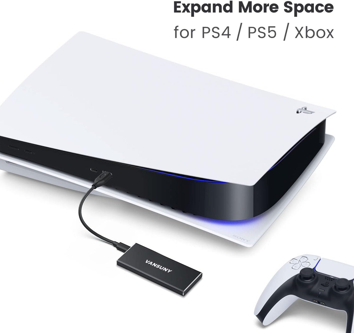 Vansuny 1TB Portable External SSD, USB 3.1 Gen2 500MB/s High-Speed Data Transfer, Metal USB C Mini Portable External Solid State Drive for PC, Laptop, Phones and More - Image 7