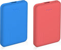 Miady 2-Pack Small Portable Charger 5000mAh Power Bank Travel Battery Pack | 5000mAh丨18.5Wh丨Type C in&Out丨Pocket Size丨Compatible with iPhone 17 Galaxy S24 Android etc丨Flight-Safe丨Lightweight丨Red+Blue by Miady