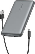 Belkin 10000mAh 15W 3 Port Power Bank, USB A to USB C Cable Included | Fast Charging, iPhone 17, Samsung Galaxy, Pixel, Airpods, iPad, Nintendo Switch 2, Battery Pack, USB C Port, USB A Port by Unknown