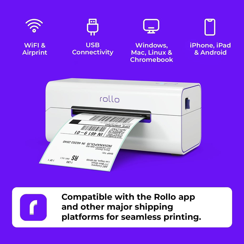 Rollo Wireless Shipping Label Printer - Wi-Fi 4x6 Thermal Label Printer - Image 2
