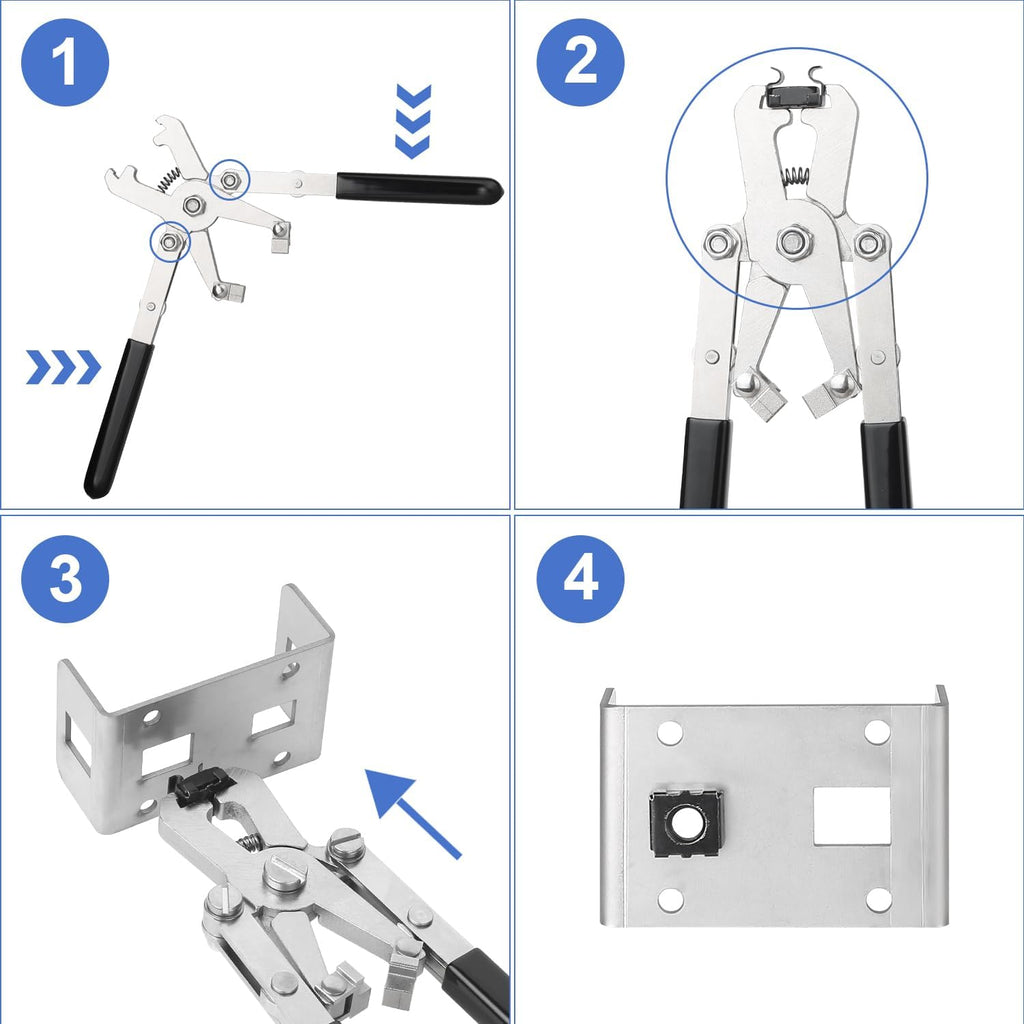Rotable Cage Nut Tool, Cage Nut Insertion/Removal Tool on The Front, Side and Top for IT and Data Center Rack Deployment, Cabinet, Patch Panel, Server Shelves Fixing, for Cage Nut of M4 M5 M6 M8 M10 - Image 4