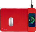 15W Wireless Charging Mouse Pad, 2 in 1 Desk Pad with Non-Slip Rubber Base, Fast Qi Wireless Charger for iPhone/Computers/Home Charging Devices, 12.8 * 8.5in Mouse Pad - Red by Tongyanat