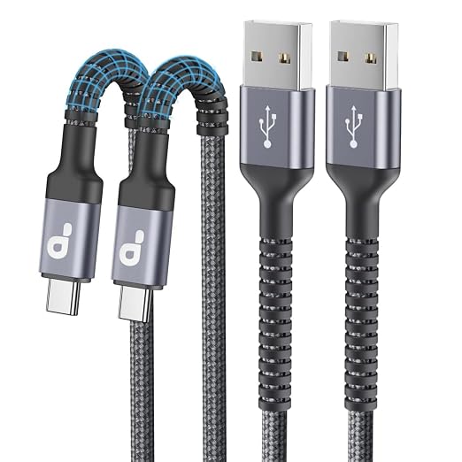 USB C Cable 10FT, 2Pack Long USB A to USB C Charger Cable, Type C Cable 3A | Fast Charging Upgraded Extra Durable Braided USBC Cord Compatible with iPhone 17/16 15 Pro Max/Samsung Galaxy S23 and More by PRAKIE