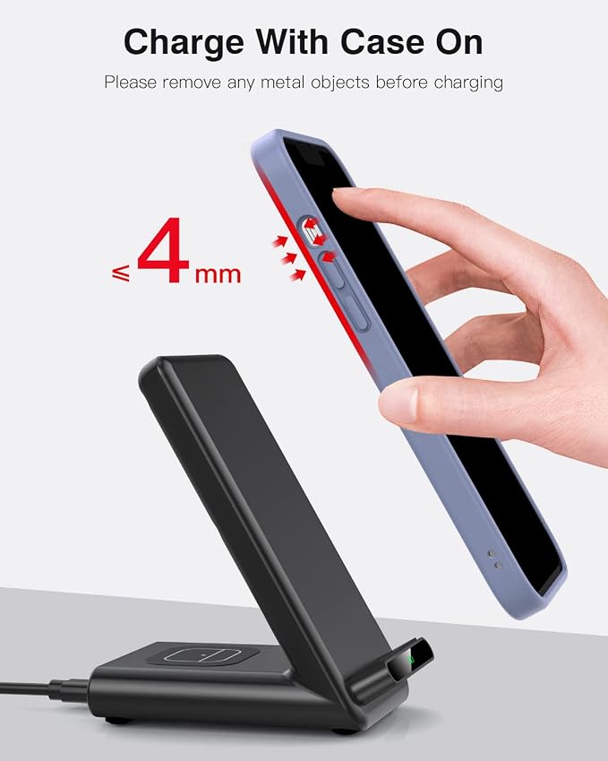 Wireless Charging Station,3 in 1 Charging Stand for Apple Multiple Devices | Fast Wireless Charger for Apple Watch Ultra 11 10 9 8 7 6 SE 5 4 3, for iPhone 17/Air/16/15/14/13/12,for AirPods Pro (Black) - Image 7