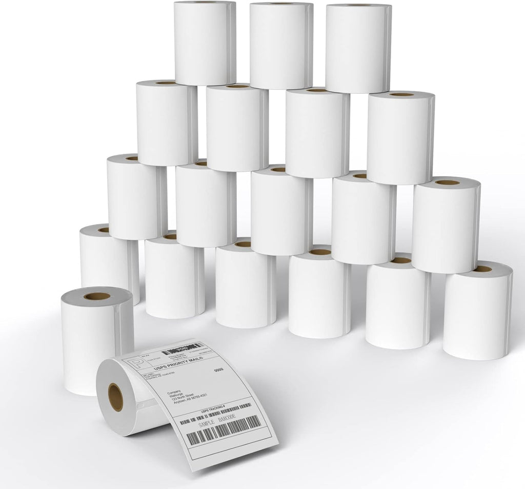 MFLABEL 4x6 Direct Thermal Shipping Labels - 20 Rolls, 220 Labels/Roll, Perforated Postage Paper with Alignment Hole, Compatible with 4XL LabelWriter 1744907 & 1755120, Rollo for USPS, UPS by MFLABEL