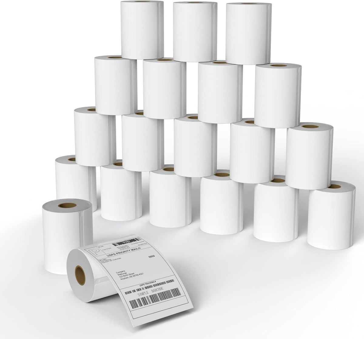 MFLABEL 4x6 Direct Thermal Shipping Labels - 20 Rolls, 220 Labels/Roll, Perforated Postage Paper with Alignment Hole, Compatible with 4XL LabelWriter 1744907 & 1755120, Rollo for USPS, UPS by MFLABEL