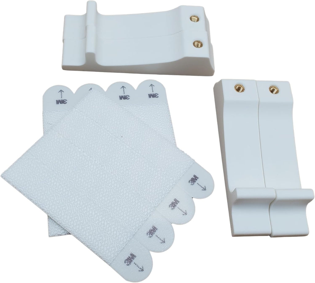 'Just Hanging Pegboards' Pegboard Wall Mounting Hardware, Compatible with IKEA SKADIS, Compatible with Command Strips. No Wall Holes Required. Pegboard Screws not Included. (Matte White) - Image 3