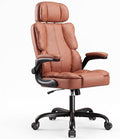 Kensaker Managerial Executive Chair with Adjustable Headrest | High Back Lumbar Support Computer Chair PU Leather Chairs Comfy with Double Padding & 135° Rocking for Home Office, Brown by Kensaker
