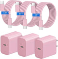 iPhone 17 16 15 Charger Fast Charging 3+3Pack 20W USB C Wall Charger with 6FT Fast Charging Cable Compatible with iPhone 17/17 Air/17 Pro/17 Pro Max/iPhone 16/15 Series, iPad Pro/AirPods -Pink by Coreykin