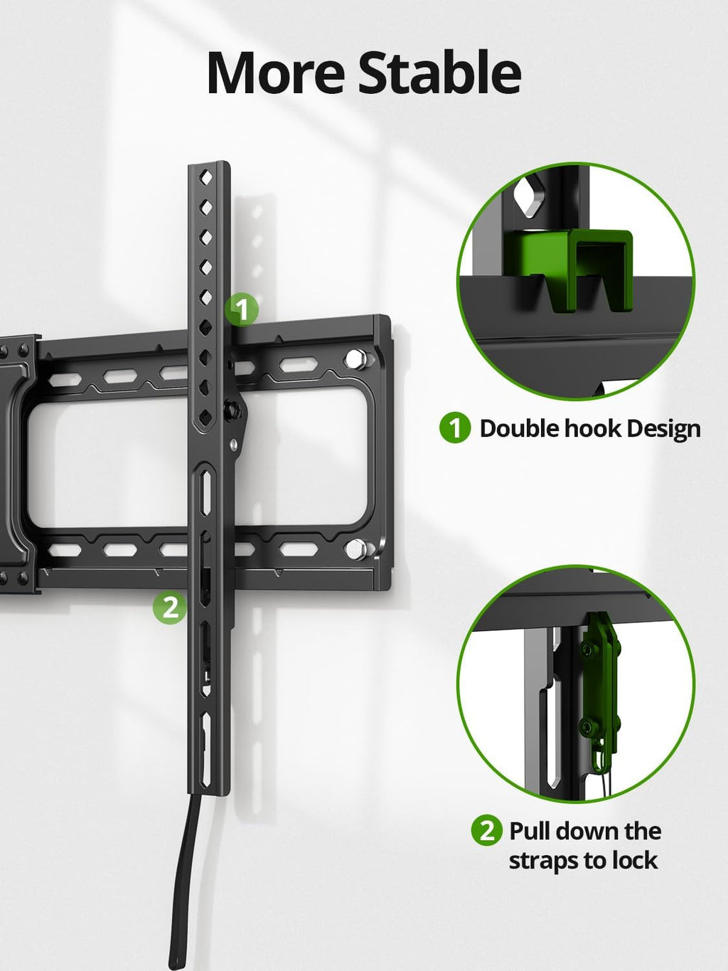 USX MOUNT Tilting TV Wall Mount for Most 37"-95" Flat Curved Screen Television, TV Bracket with Max VESA 600x400mm up to 132lbs, Low Profile Tilt Mount for 16", 24" Stud - Image 7