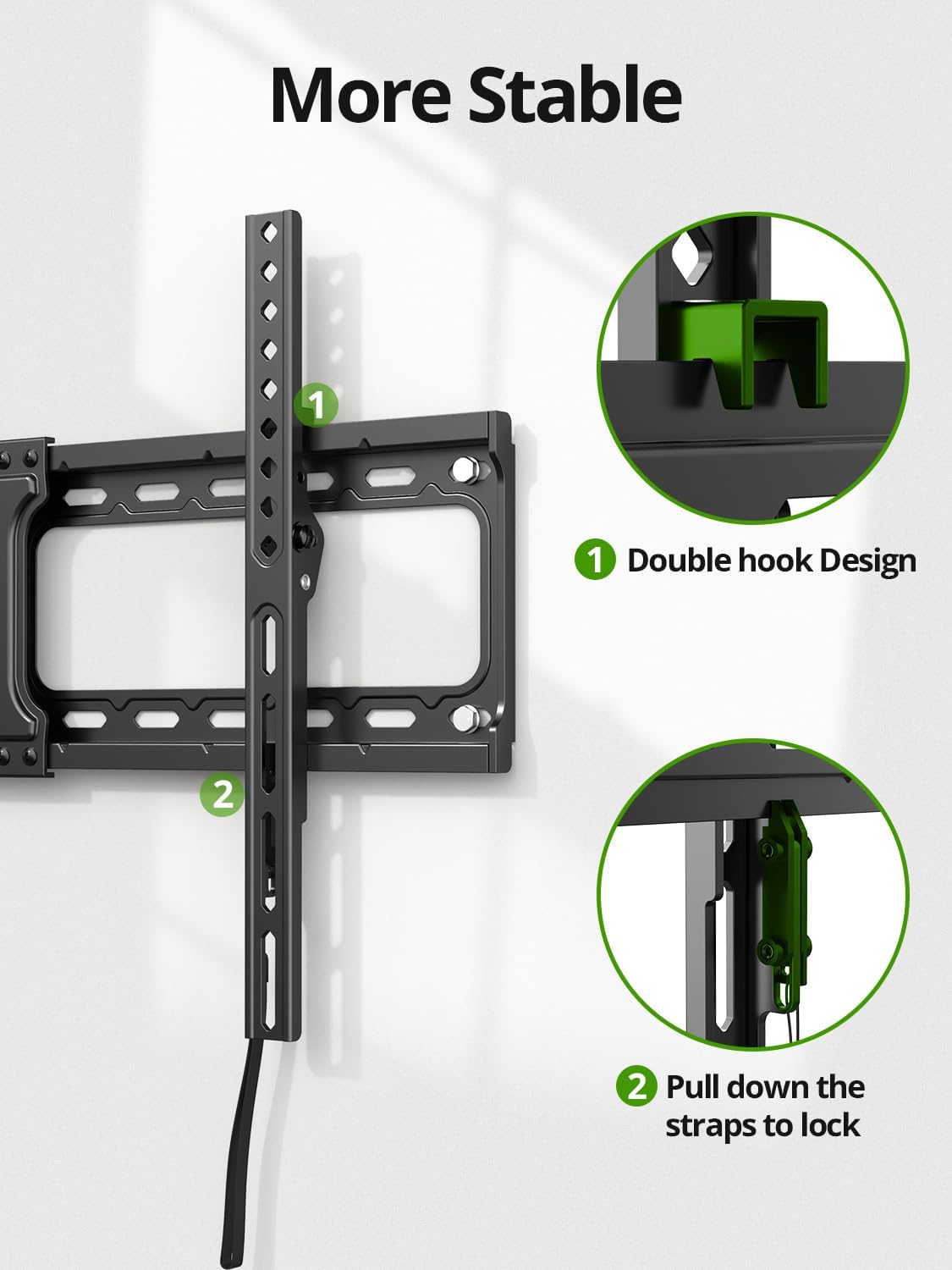 USX MOUNT Tilting TV Wall Mount for Most 37"-95" Flat Curved Screen Television, TV Bracket with Max VESA 600x400mm up to 132lbs, Low Profile Tilt Mount for 16", 24" Stud - Image 7