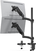 MOUNTUP Vertical Dual Monitor Mount Holds 4.4-17.6lbs, up to 32 Inch Stacked Monitor Mount with Gas Spring Arm with Clamp/Grommet Base, Dual Monitor Stand for Desk, For Home Office, VESA 75x75/100x100 by MOUNTUP