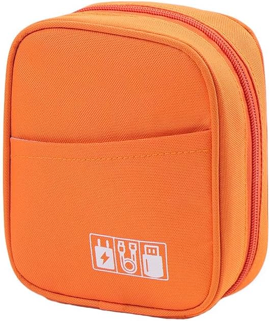 E-Tree Storage Pouch for Small Electronics and Accessories,Tech Bag,Electronic Organizer Case Compatible with MacBook Laptop Charger,Mouse,Cables,Hub,Power Bank,Earphone,Toiletries Cosmetics (Orange) by E-Tree