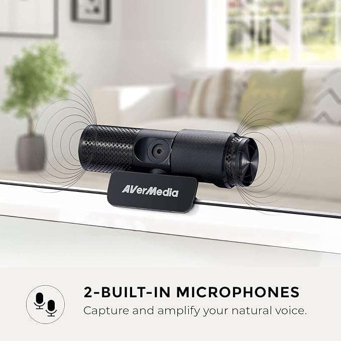AVerMedia Live Streamer Cam 313 - Full HD 1080P Webcam with Privacy Shutter, Dual Microphone, 360 Degree Swivel for Video Conference - NDAA Compliant (PW313) - Image 6