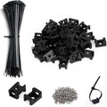 Cable Zip Tie Mounts Kit-50 Pcs Cable Zip Tie Saddle Type Mounts Base with 50 Pcs 8" Cable Ties and 50 Pcs Tapping Screw, Wire Cable Clips Organizer Holders Clamps by Unknown