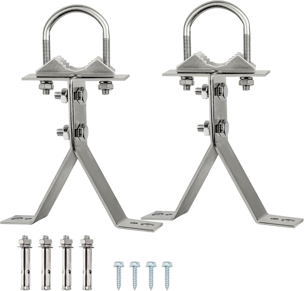 XRDS-RF Antenna Wall Mount 6 Inch Heavy-Duty Stand Off Wall Mast Mount Windproof Mounting Bracket for TV Mast (2-Leg + 2-Leg) by XRDS -RF