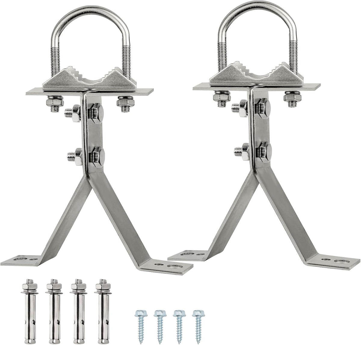 XRDS-RF Antenna Wall Mount 6 Inch Heavy-Duty Stand Off Wall Mast Mount Windproof Mounting Bracket for TV Mast (2-Leg + 2-Leg) by XRDS -RF