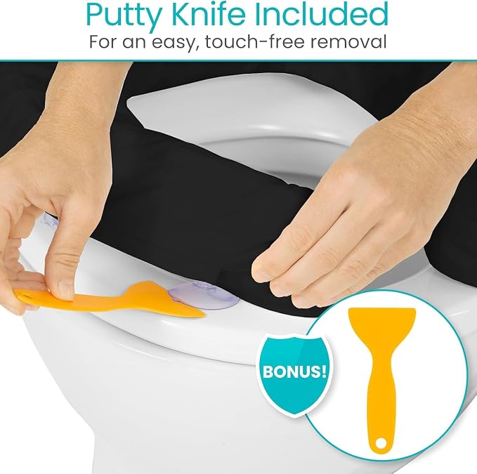 Vive Toilet Seat Cushion (Soft Cushioned Foam) - Easy Clean Padded Bathroom | Attachment - Elongated, Standard Seats - Comfort and Support Donut for Handicap, Adults (2" Cushioned Foam, Black) - Image 7