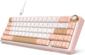 RK ROYAL KLUDGE R65 Wired Mechanical Keyboard with Volume Knob, 60% Percent RGB Backlit Gasket Mount Gaming Keyboard with PBT Keycaps, MDA Profile, QMK/VIA, 66 Keys Hot Swappable Cream Switch, Pink by RKROYALKLUDGE