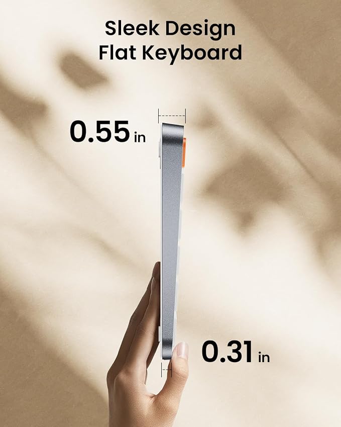 ProtoArc K90-A Backlit Bluetooth Keyboard for Mac/iPad, White Silver | Compact Wireless Mac Keyboard, 78-Key, No Numpad, 3-Level White Led Backlight, Multi-Device, Low-Profile, Rechargeable - Image 8
