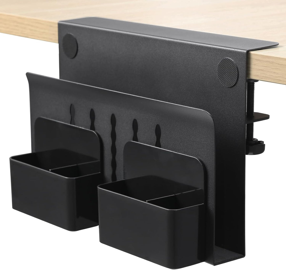 MAXECHO Desk Side Storage, Under Desk Laptop Mount, Table Side Hanging File Organizer, No Drill Clamp On Cable Management Tray, Laptop Holder with Magnetic Pen Holder for Office and Home, Load 22 Lbs by MAXECHO