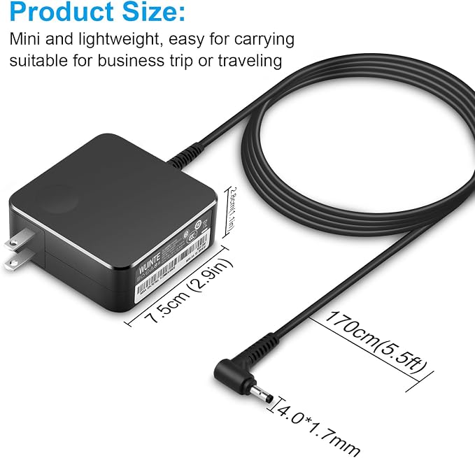 Charger Compatible Lenovo Laptop Computer 65W 45W Round Tip Power Supply AC Adapter Fit for Lenovo IdeaPad 330-14, 330-15, 330-17, 510-15, 330s-14, 330s-15, Flex 6-14 Laptop Charger - Image 7