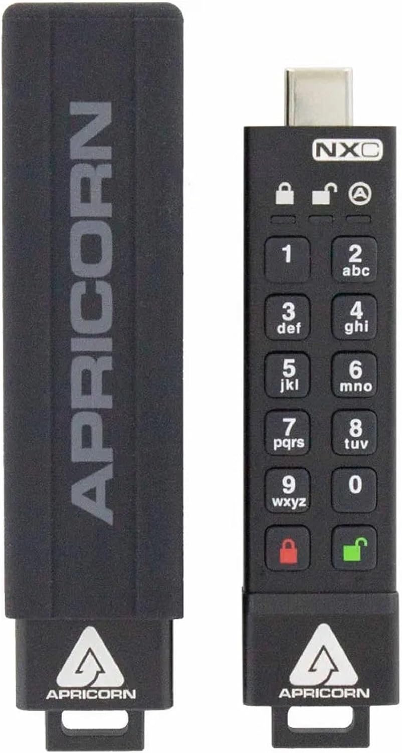 Apricorn 512GB Aegis Secure Key 3 NXC 256-Bit Hardware-Encrypted USB 3.2 Type C Flash Drive, FIPS 140-2 Level 3 Validated (ASK3-NXC-512GB) - Image 2