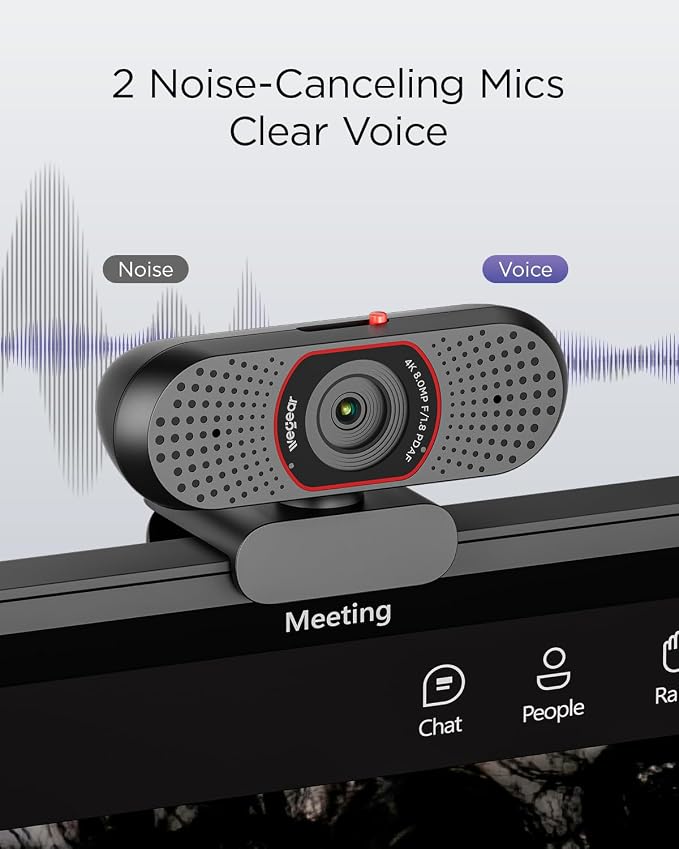 wegear 4K Webcam for PC, USB-A Computer Camera with Sony 1/2.55'' Sensor, 4K@30FPS & 1080P@60FPS, PDAF Autofocus, Dual Noise-Canceling Mics, Privacy Cover, 73° FOV for Meetings, Streaming & Gaming - Image 5
