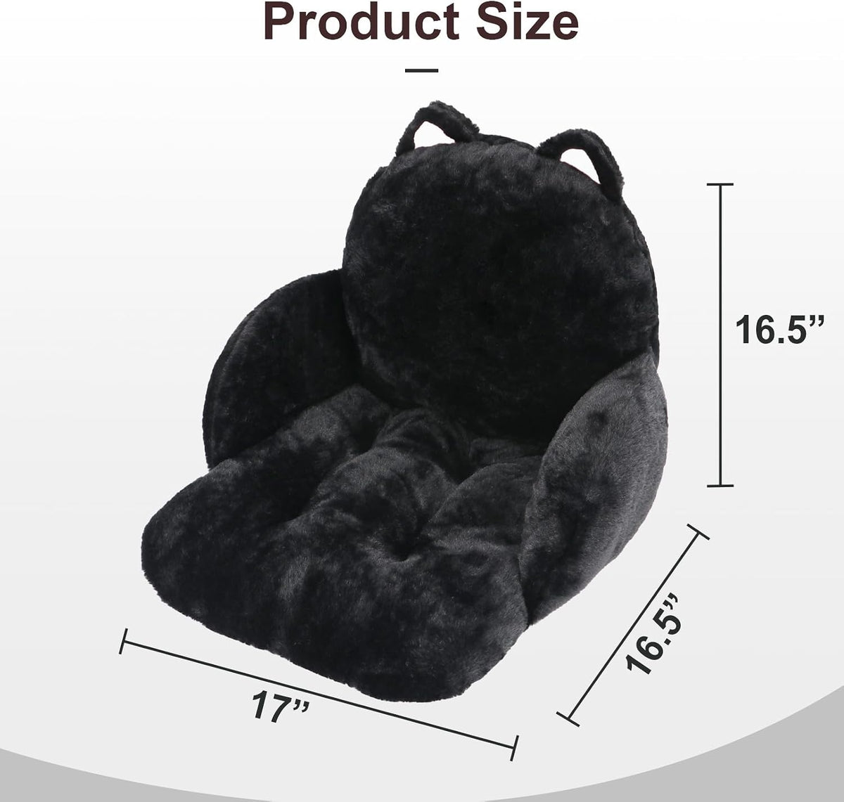 Cute Chair Cushion, Chair Pillow for Gaming, Black Cat, 17x16.5 in - Image 6